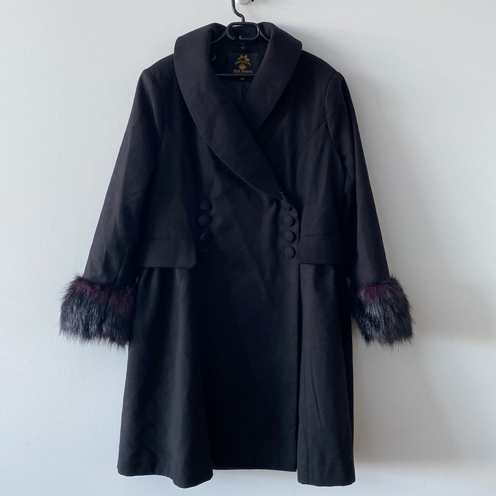🛍️ MID-YEAR SALE 🛍️ 🐈‍⬛ Hell Bunny Rock Noir Coat - Picture 5 of 15